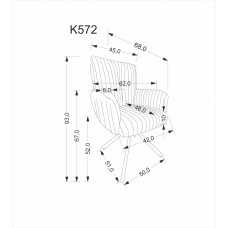 Auduma krēsls K-572, krēmkrāsa